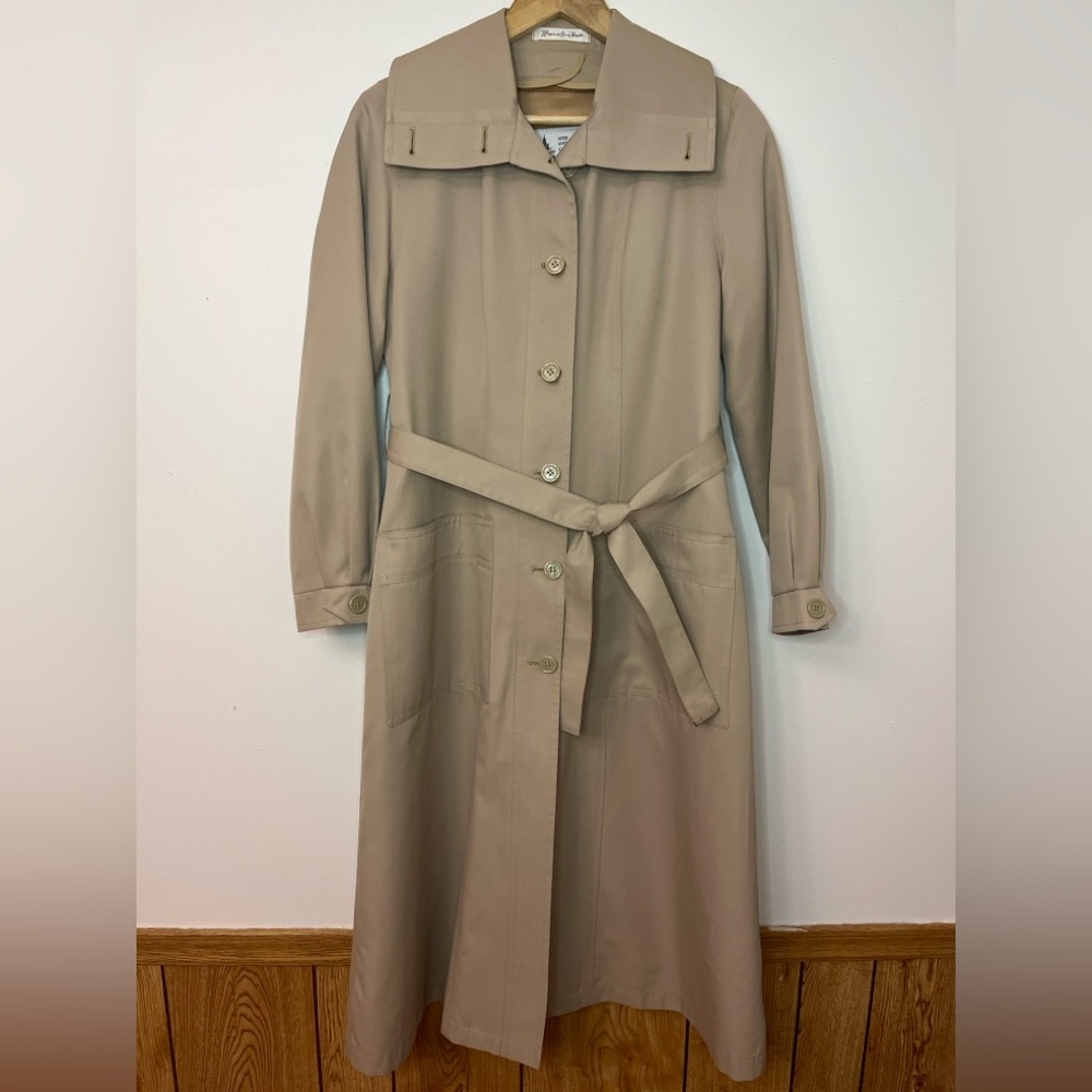 Vintage Misty Harbor Trench Coat Wool Lined Belted Beige USA Size 8